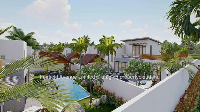 Townhouse PDS à vendre à Grand Baie, 132m², 3 chambres en suite, piscine privée, meublé, climatisé, proche écoles, hô...