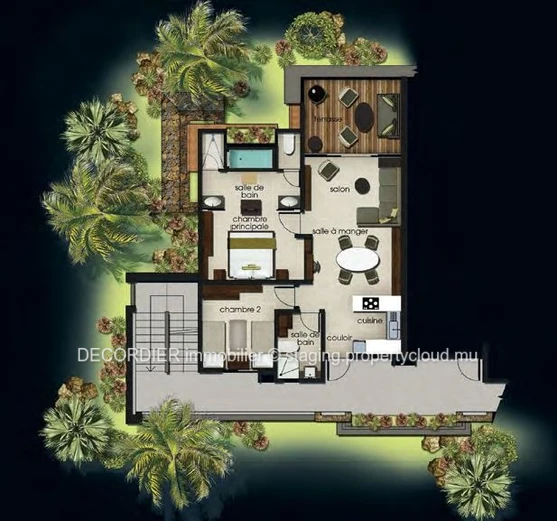 À vendre appartement RES – Grand Baie dans un cadre enchanteur en plein cœur de la nature.