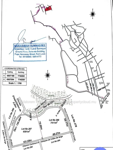 Terrain agricole à vendre à Britannia, Bois Chéri. 14.002m². Prix :