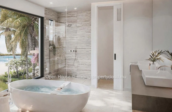 Penthouse R+2 pieds dans l'eau à Rivière Noire - Black River, 116m², 3 chambres, piscine privée, vue mer, spa, proche...