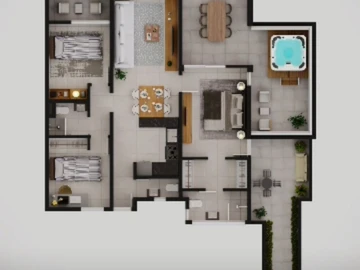 Appartement de 3 Chambres
