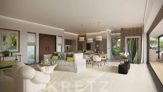 Contemporary 4-bedroom villa with panoramic views of the ocean and Le Morne