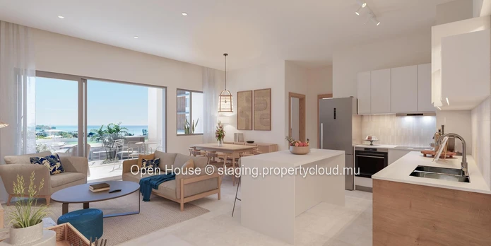 Appartement R+2 à vendre à Grand Baie, surface habitable de 140m², piscine commune, vue mer, proche des commerces. Pr...