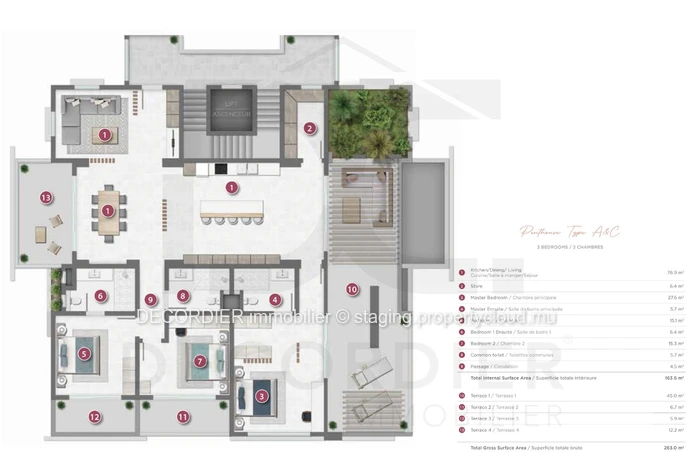 Stunning, modern apartment in Pereybere