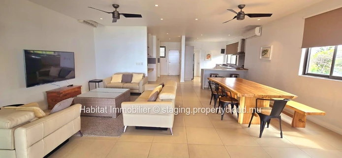 Discover this stunning beachfront penthouse of 210 m², fully furnished and equipped, located in Pointe aux Biches. A ...