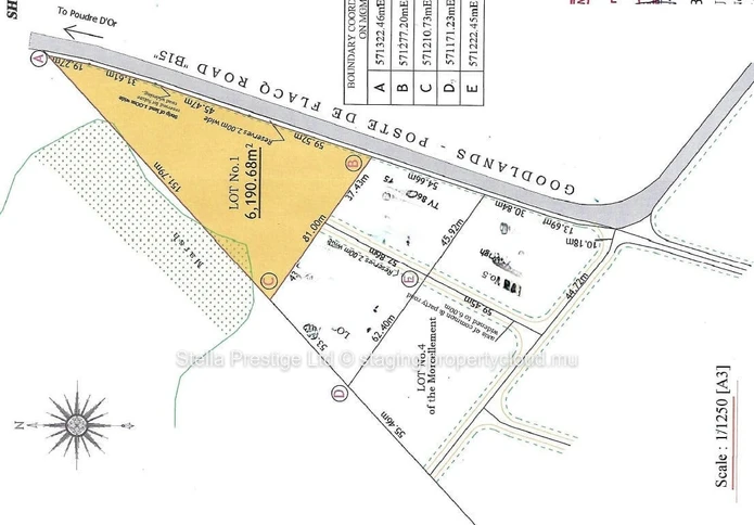 Commercial land located on the Main Road for sale in Ile d'Ambre, Rivière du Rempart. 8,965m² for Rs. Contact us now!