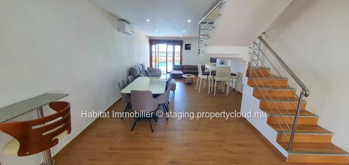 FOR RENT - beautiful beachfront furnished and equipped duplex of 120 m2 has a stunning view of the sea in a quiet and...
