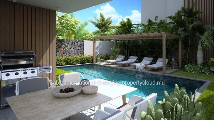 Appartement à vendre à Rivière Noire - Black River, 90 m², 2 chambres, piscine commune, vue rivière. Proche écoles, b...