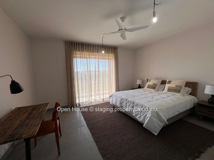 PDS apartment for rent, Trou aux Biches, 300m from the beach, 153m², 3 bedrooms, pool, furnished, garden.
