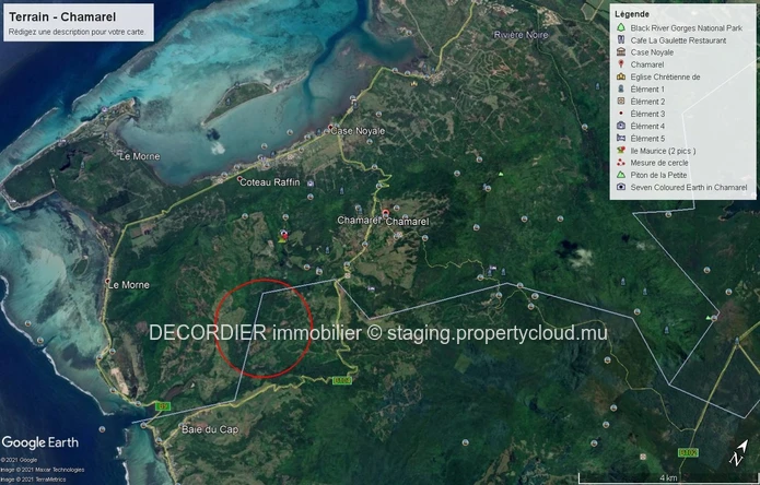 Terrain agricole de 464.62 arpents en vente de Quartier de la savanne à Chamarel