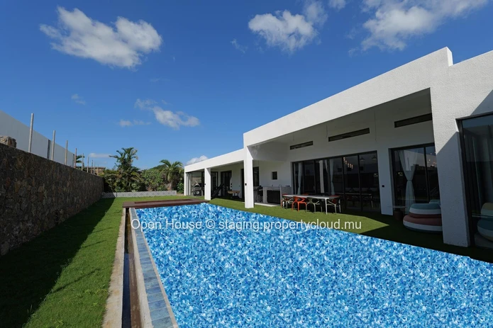 Villa PDS à vendre à Grand Baie, 435M² habitables, terrain 855m², 4 chambres, piscine privée, garage double caractéri...