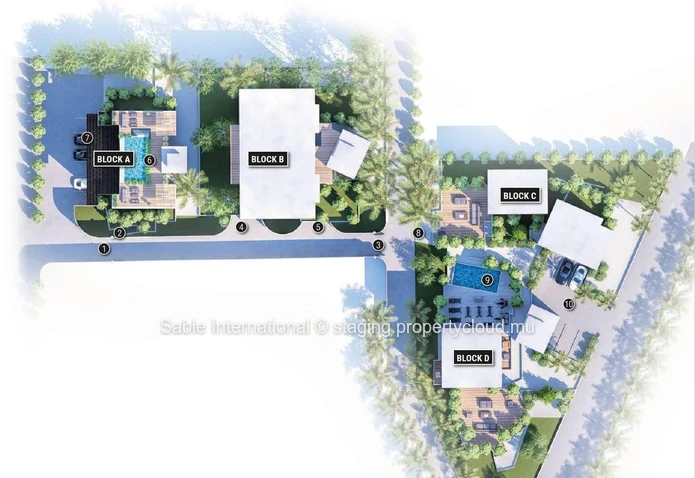 Appartement R+2 à vendre à Tamarin, Rivière Noire. 142m², 3 chambres, piscine commune, vue mer, proche commodités.