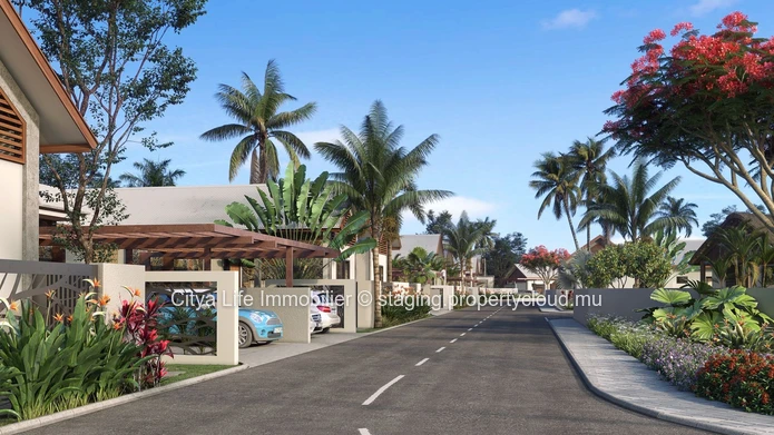 Villa PDS à vendre à Grand Baie, 176m² habitables sur terrain de 401m², 3 chambres, piscine privée. Prix : 680 000 €.