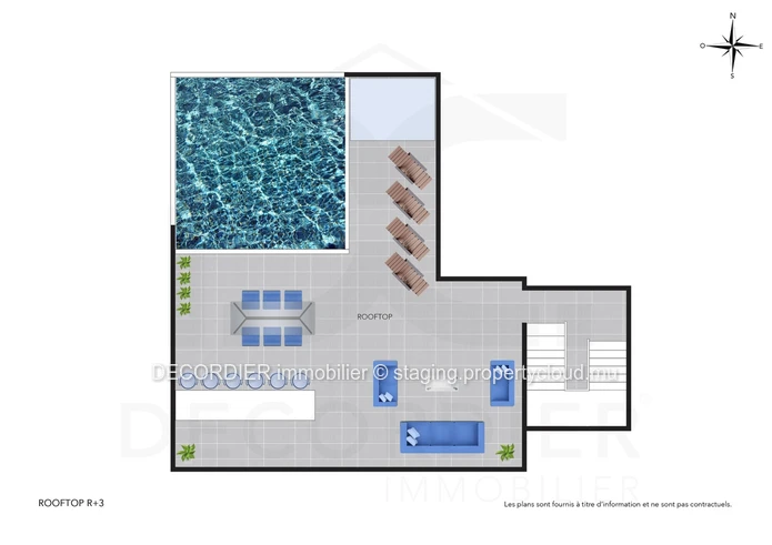 Penthouse vue mer avec plage privée