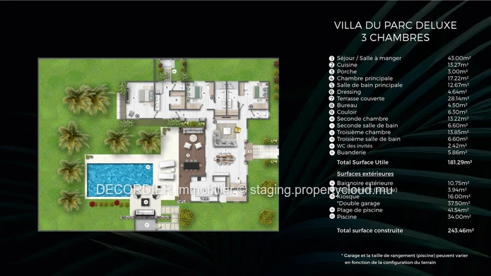 Villa in a refined and contemporary style with a view of the swimming pool