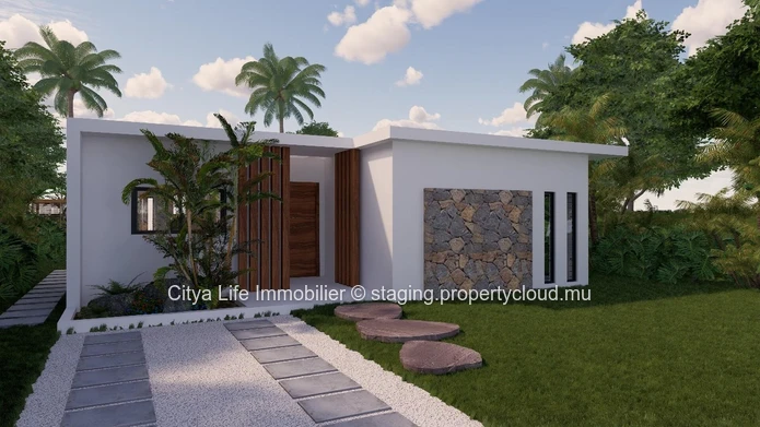 Maison à vendre à Trou aux Biches, 170m² habitables sur terrain de 425m², 3 chambres, piscine privée. Prix : Rs.