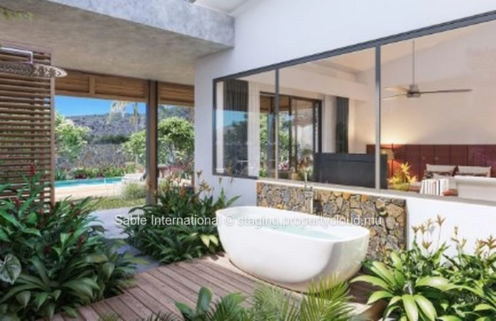 Villa PDS à vendre à Tamarin, 267m² habitables, 375m² de terrain, 4 chambres, bureau, piscine privée.
