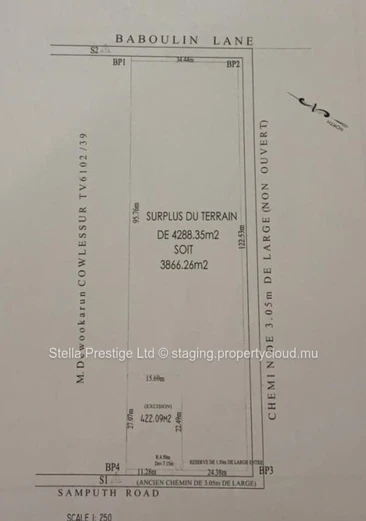 Terrain résidentiel de premier choix à vendre à Gros Billot, dans la région de Rose Belle - 3,866m² - Rs