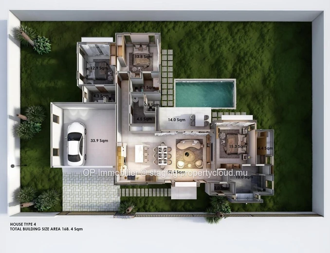 Maison à vendre à Cap Malheureux, Grand Baie, 178m², terrain de 388m², 3 chambres, piscine privée, proche commodités....