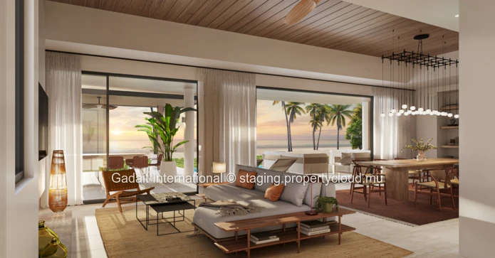 Villa pieds dans l'eau à Wolmar – Face au Morne, vue mer & coucher de soleil – Île Maurice