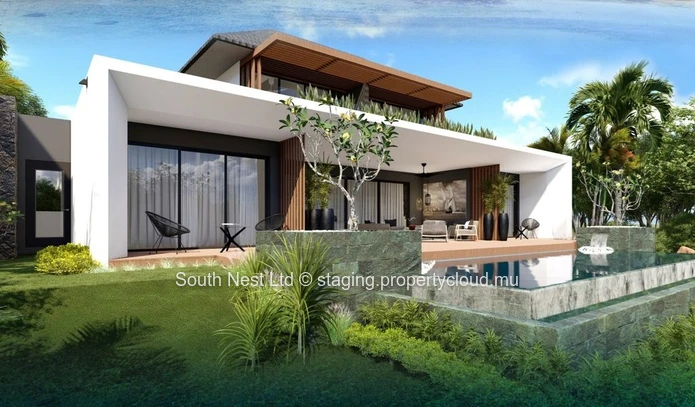 Villa under construction on a golf course 