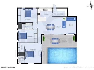 Maison de 3 Chambres