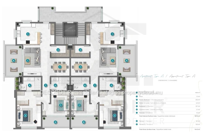 Stunning, modern apartment in Pereybere