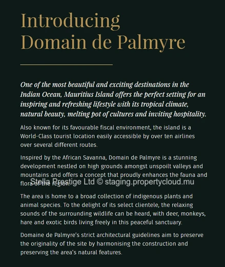 Discover the refinement of Domaine de Palmyre, an upscale residential development ideally located on the prestigious ...