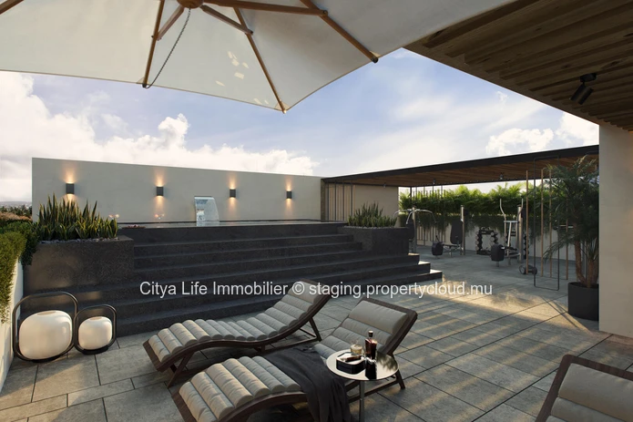 "Modern 2 Bedroom REZ+2 with Communal Pool in Pointe aux Canonniers - Rs"