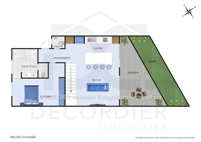 Magnificent duplex apartment in Pointe aux Cannoniers