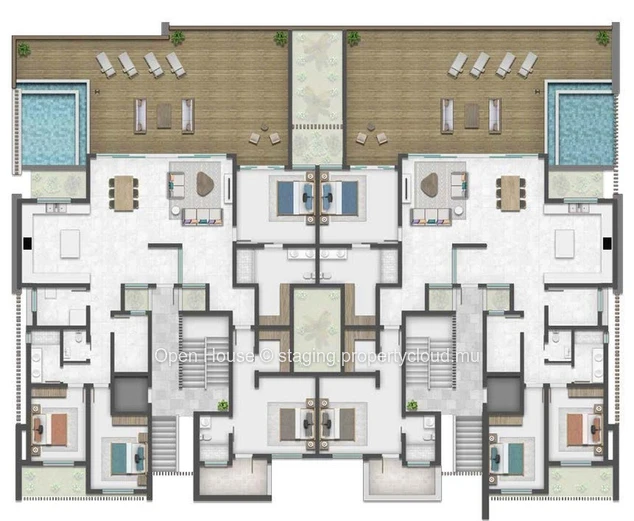 Appartement avec une vue mer féérique. 3 chambres, Piscine. Accessible aux étrangers.