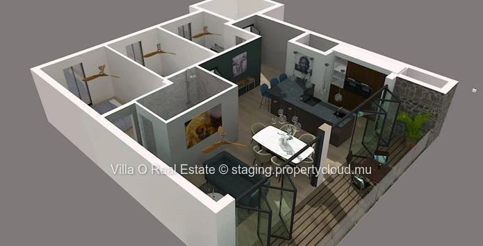 A 5 minutes de Grand Baie et des plages, superbe penthouse de 175 m2 comprenant 3 chambres en suite avec une terrasse...