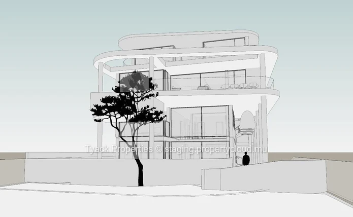 "Spacious Beachfront Apartment on first floor with double storey with Stunning Sea Views in Grand Baie - 4 Bed, Pool,...