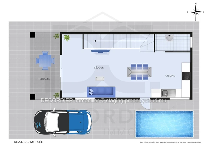 Modern house with pool and rooftop