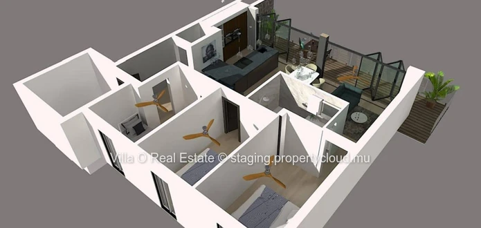 A 5 minutes de Grand Baie et des plages, superbe penthouse de 175 m2 comprenant 3 chambres en suite avec une terrasse...