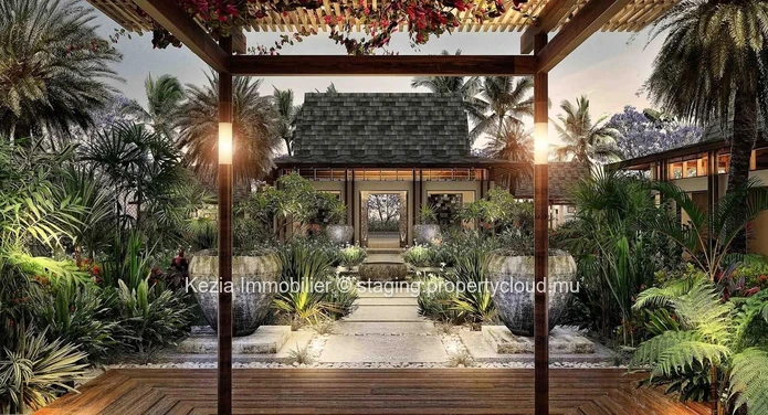 Balinese Villa With Cathedral Ceiling