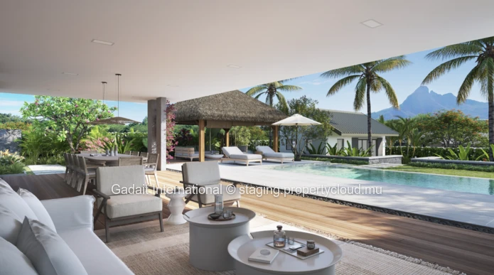 Villa de luxe de plain-pied à Tamarin avec piscine, verger privé et vue montagne – Adresse exclusive à l'Île Maurice