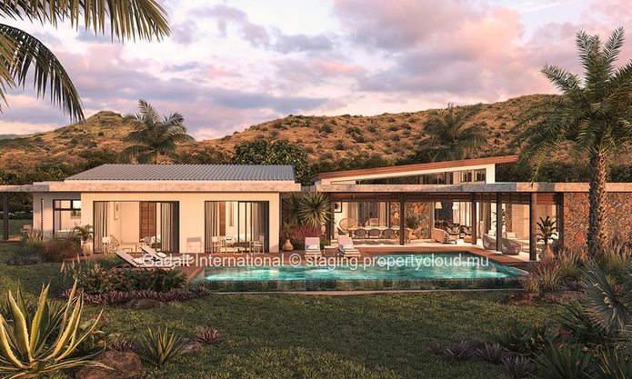 Luxury villa with mountain views, close to golf course and beaches for sale | Tamarin, Mauritius