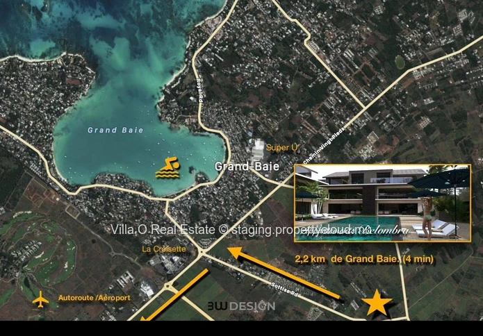 A 5 minutes de Grand Baie et des plages, superbe penthouse de 175 m2 comprenant 3 chambres en suite avec une terrasse...