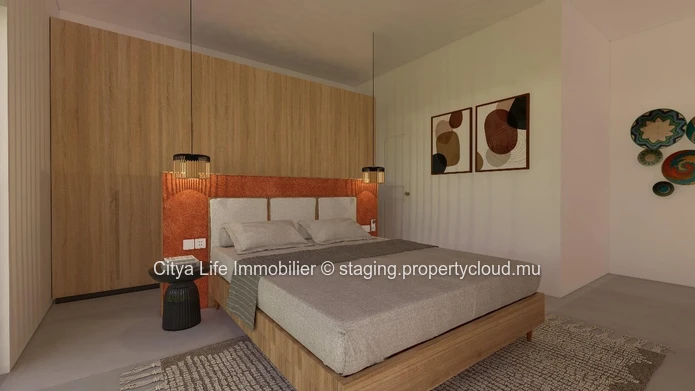 Maison à vendre à Trou aux Biches, 170m² habitables sur terrain de 425m², 3 chambres, piscine privée. Prix : Rs.