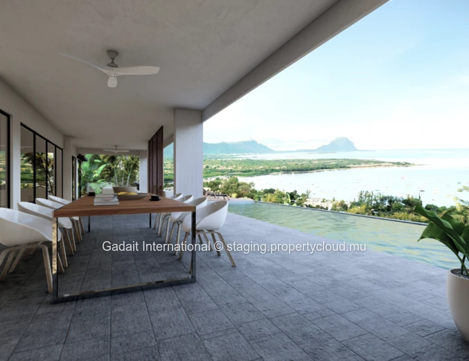 Invest in a magnificent villa with a panoramic view on the Morne and the lagoon of West Mauritius