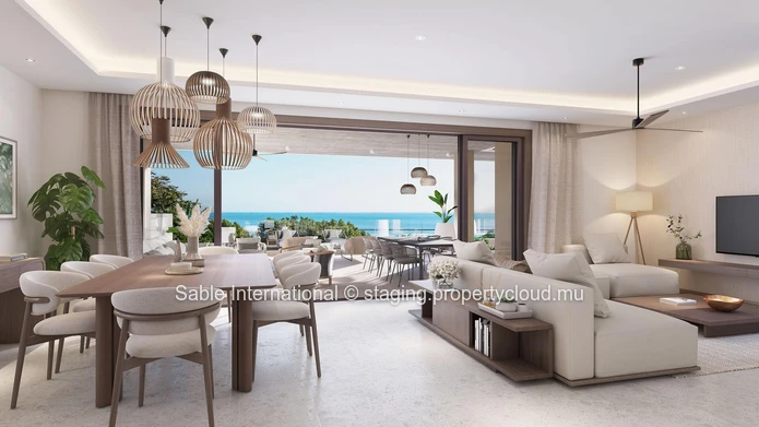 Villa de luxe Smart City avec piscine privée et vue imprenable sur la mer à Roches Noires! 182m² habitables, court de...