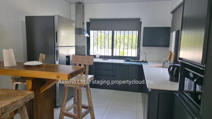 Furnished villa for rent in Grand Gaube of 210m². Rs 90,000. 