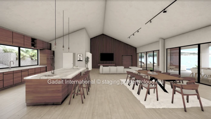Invest in a magnificent villa with a panoramic view on the Morne and the lagoon of West Mauritius