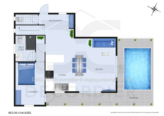 Elegant villa under construction with pool & garden