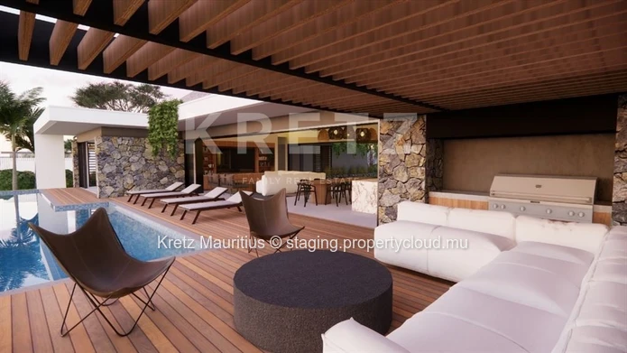 Contemporary villa with unobstructed views of the golf course