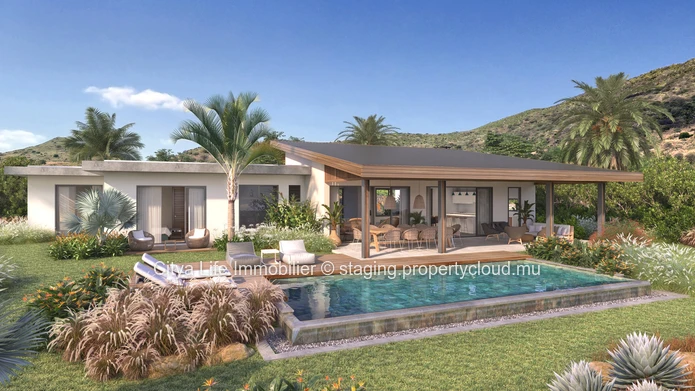 The residence enjoys a magnificent location with panoramic views of the beautiful Tamarin mountains where tranquility...