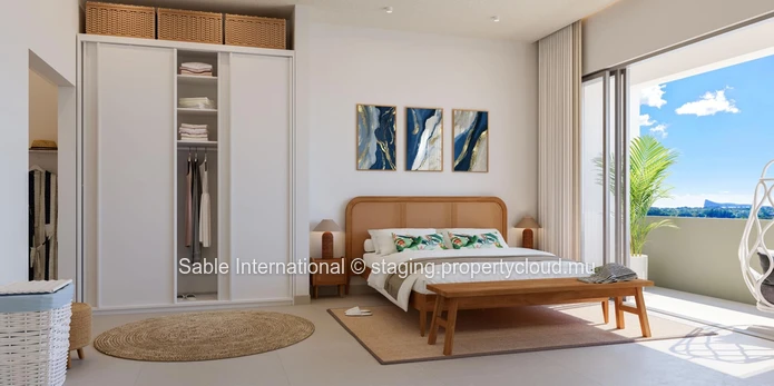 Appartement PDS de 100m² à Grand Baie, avec piscine commune, salle de gym et proche de toutes commodités. Prix: Rs.