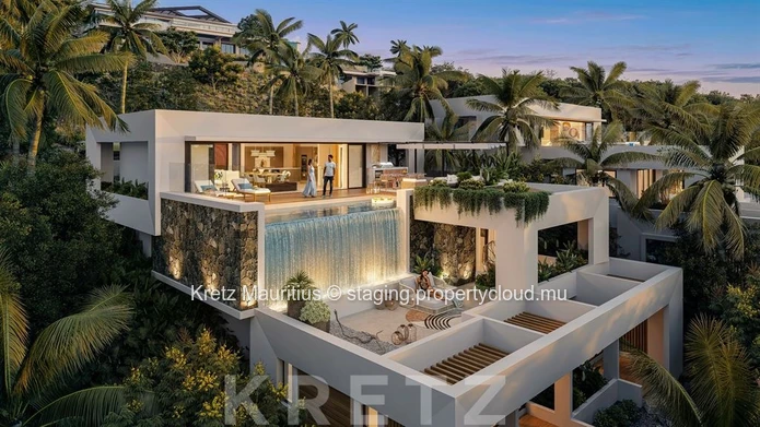 Contemporary 4-bedroom villa with panoramic views of the ocean and Le Morne