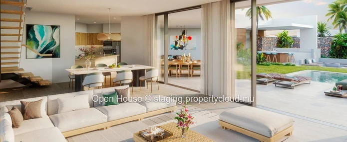 Nouveau projet - Villa PDS à vendre à Grand Baie, 3 chambres en suite, espace bureau, piscine privée, beaux volumes.